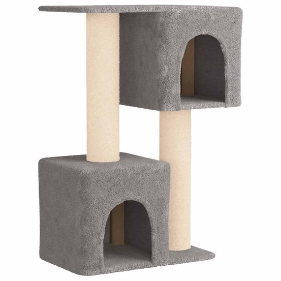 Arbre à chat avec poteaux à griffer en sisal gris clair 114 cm