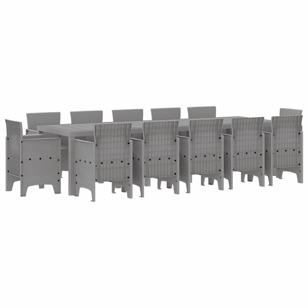 Ensemble de salle à manger pour jardin 13 pc gris clair