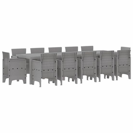 Ensemble de salle à manger pour jardin 13 pc gris clair