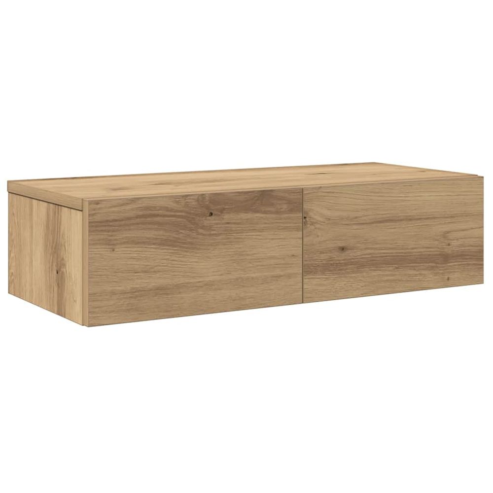 Étagère murale avec tiroirs chêne artisanal bois d'ingénierie