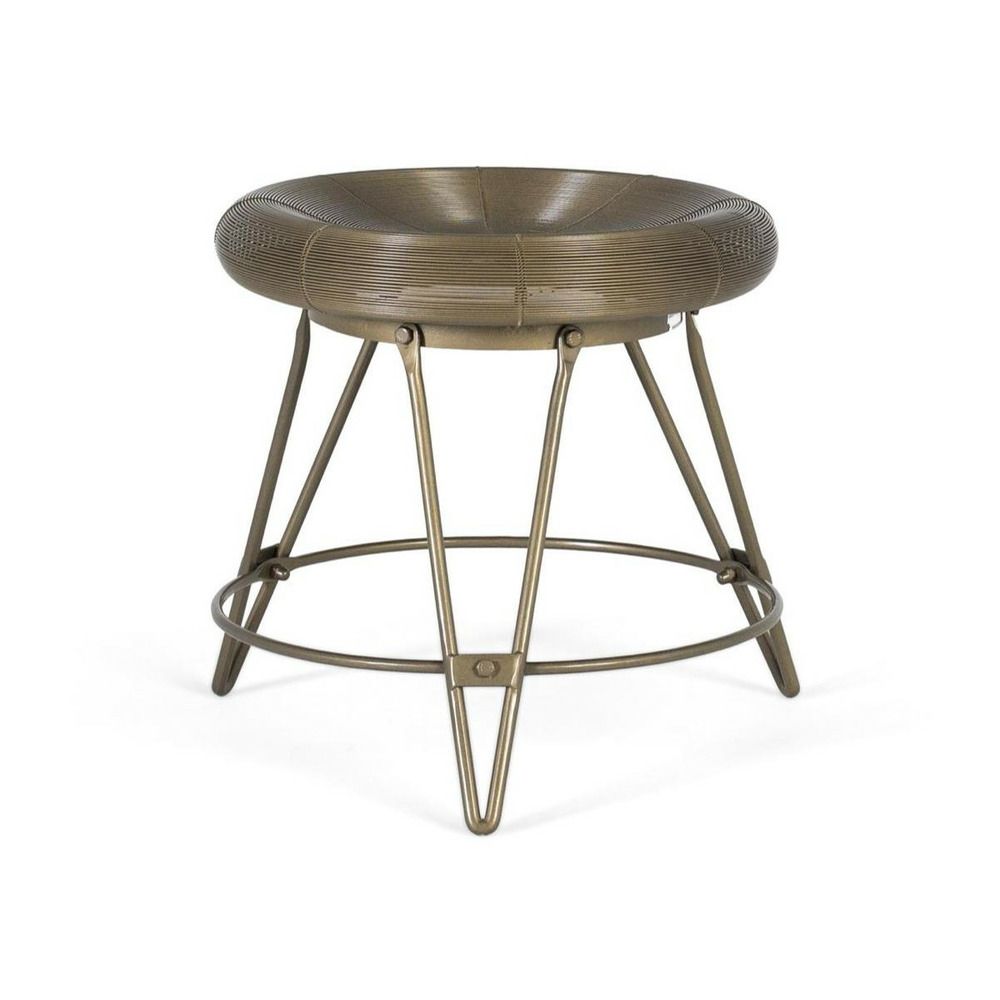 Tabouret métal bronze - wanda décoration d'autrefois