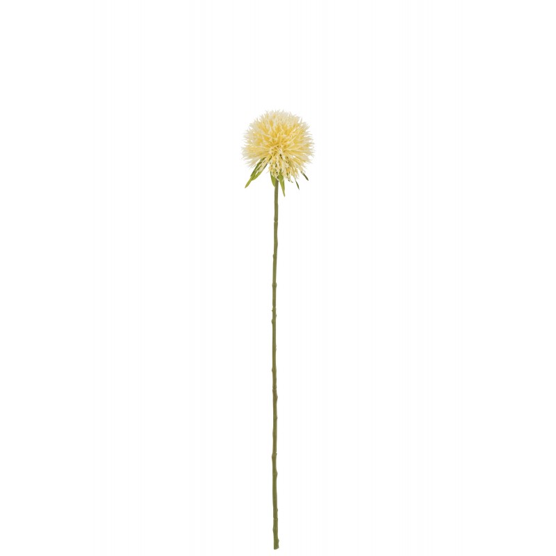 Fleur d'allium artificielle sur tige en plastique jaune 44x7x6 cm