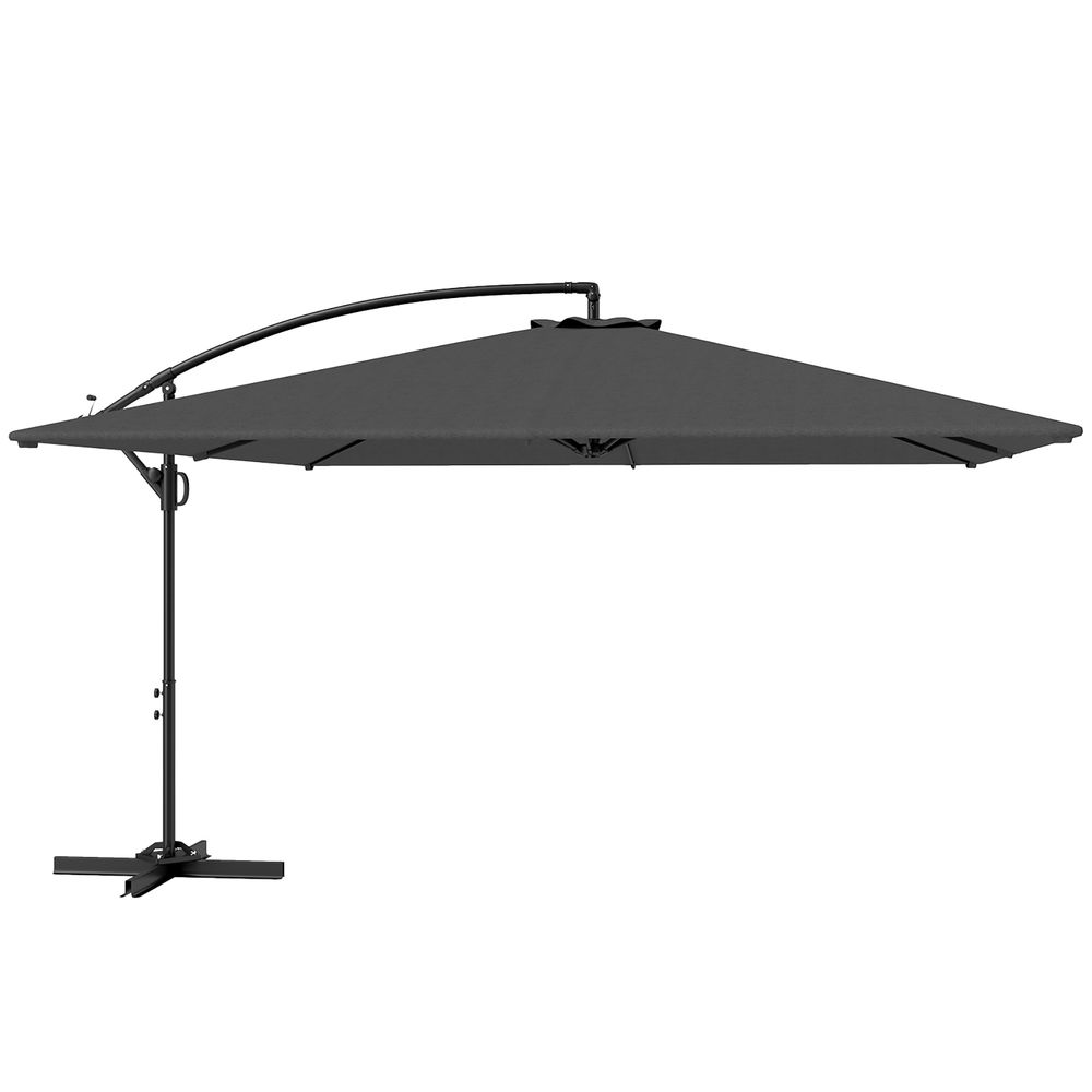Parasol déporté rectangulaire xxl – inclinable et rotatif 360°