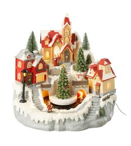 Village de noël "train" 28cm multicolore