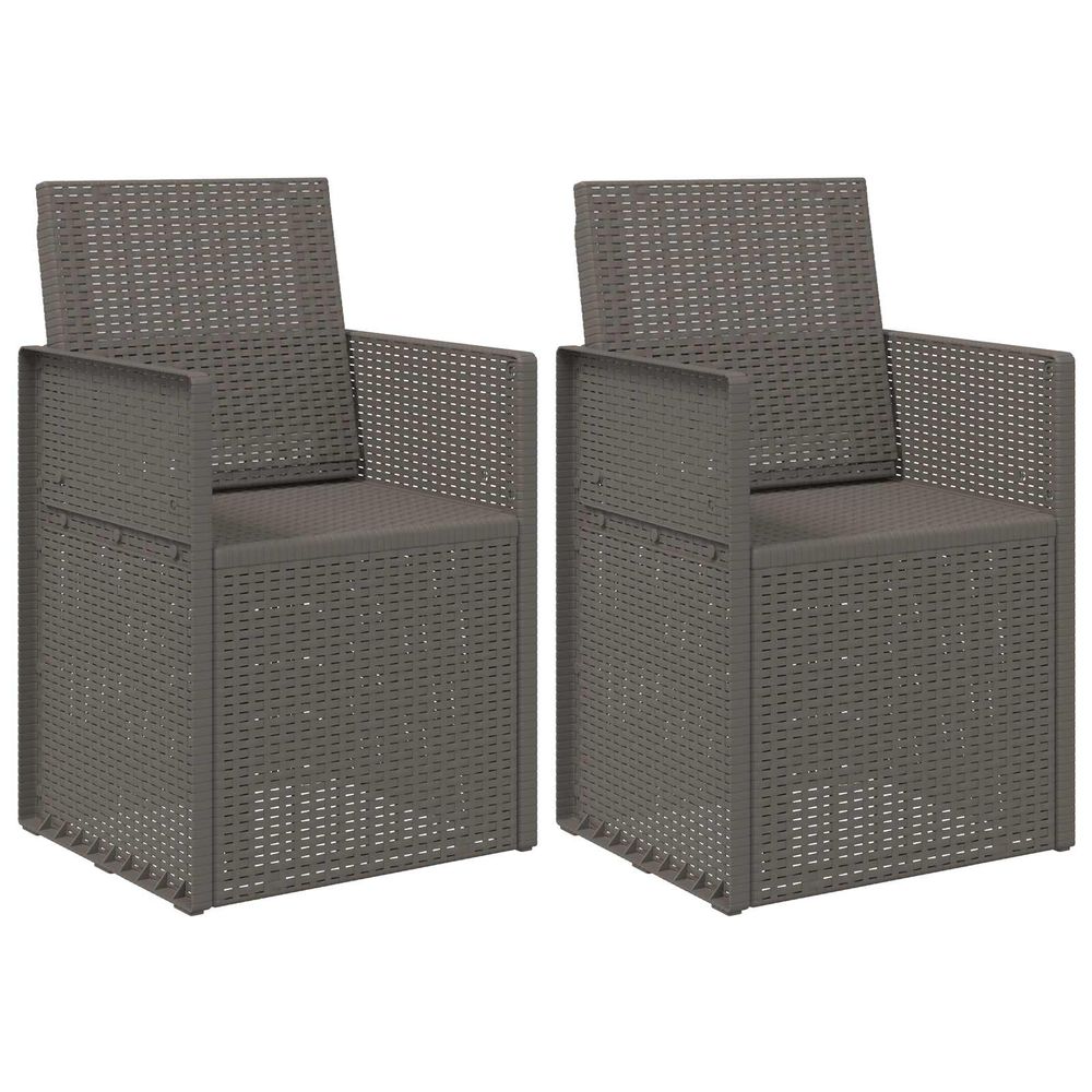 Chaises de jardin salle à manger 2 pc gris clair pp