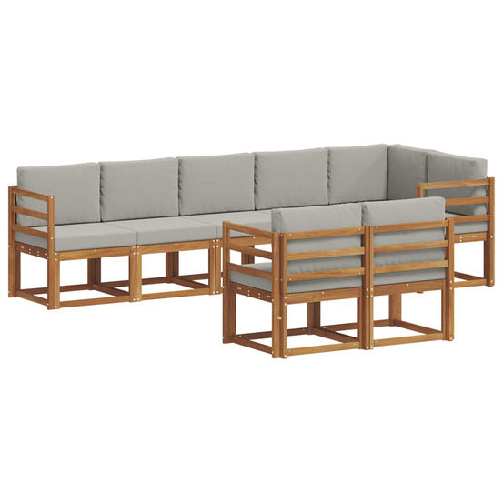 Ensemble de canapés d'extérieur 8 pcs gris naturel et clair