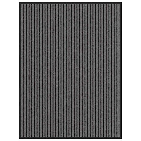 Paillasson noir et gris à rayures 90x120 cm