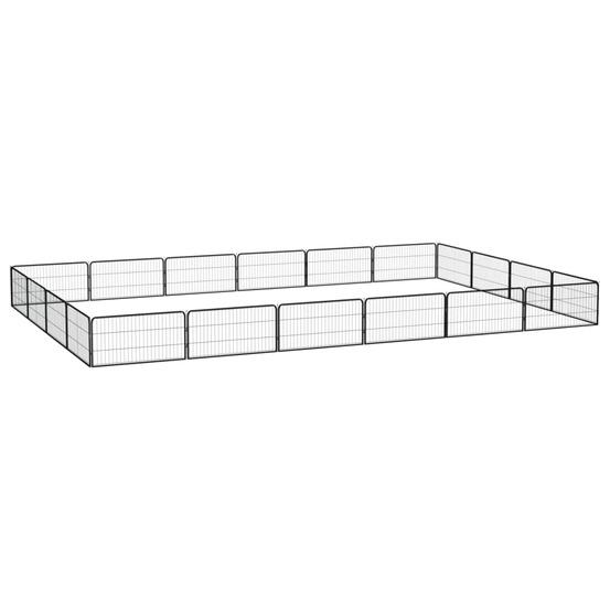 Parc pour chien 20panneaux noir 100x50cm acier enduit de poudre