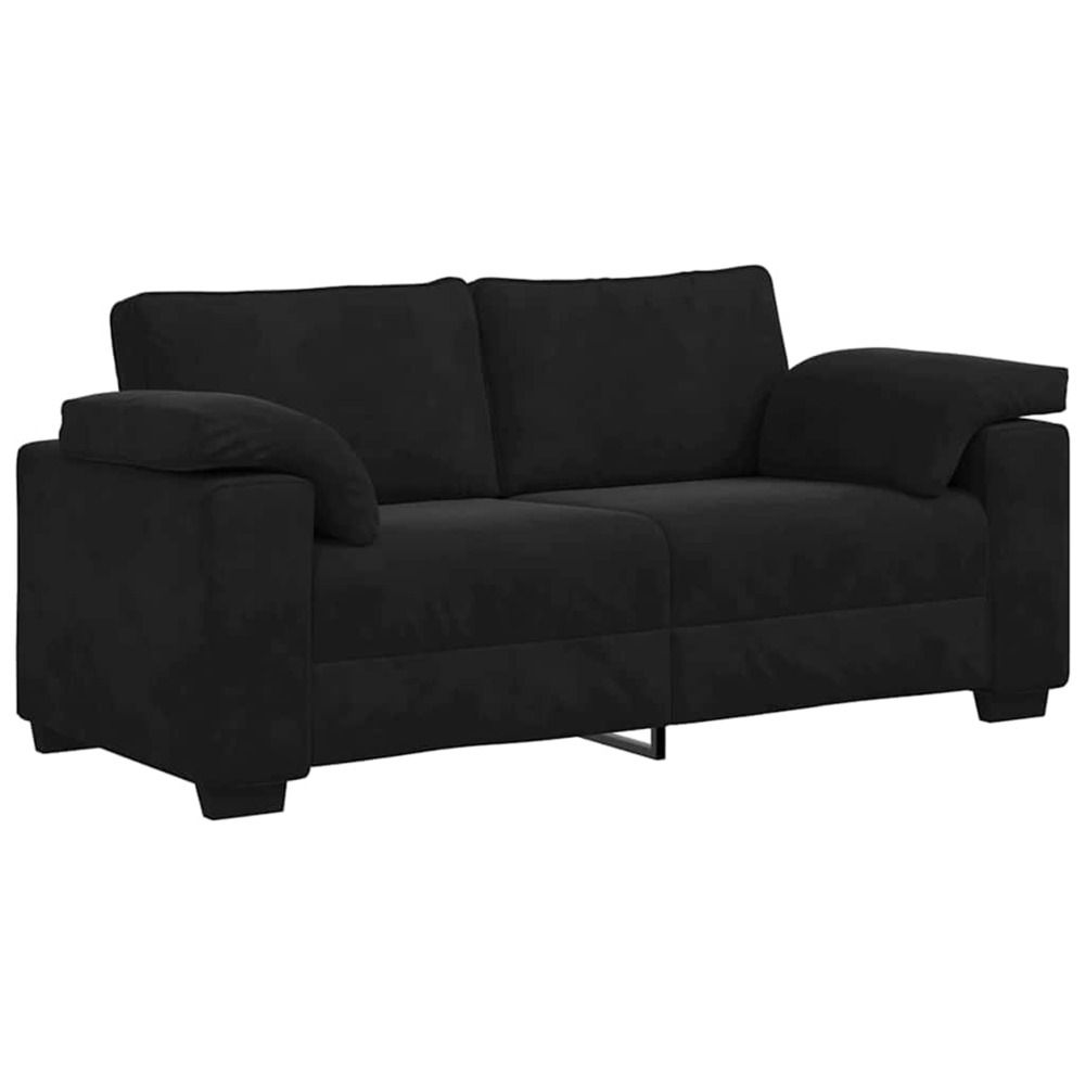 Canapé causeuse noir 180x77x82 cm velours