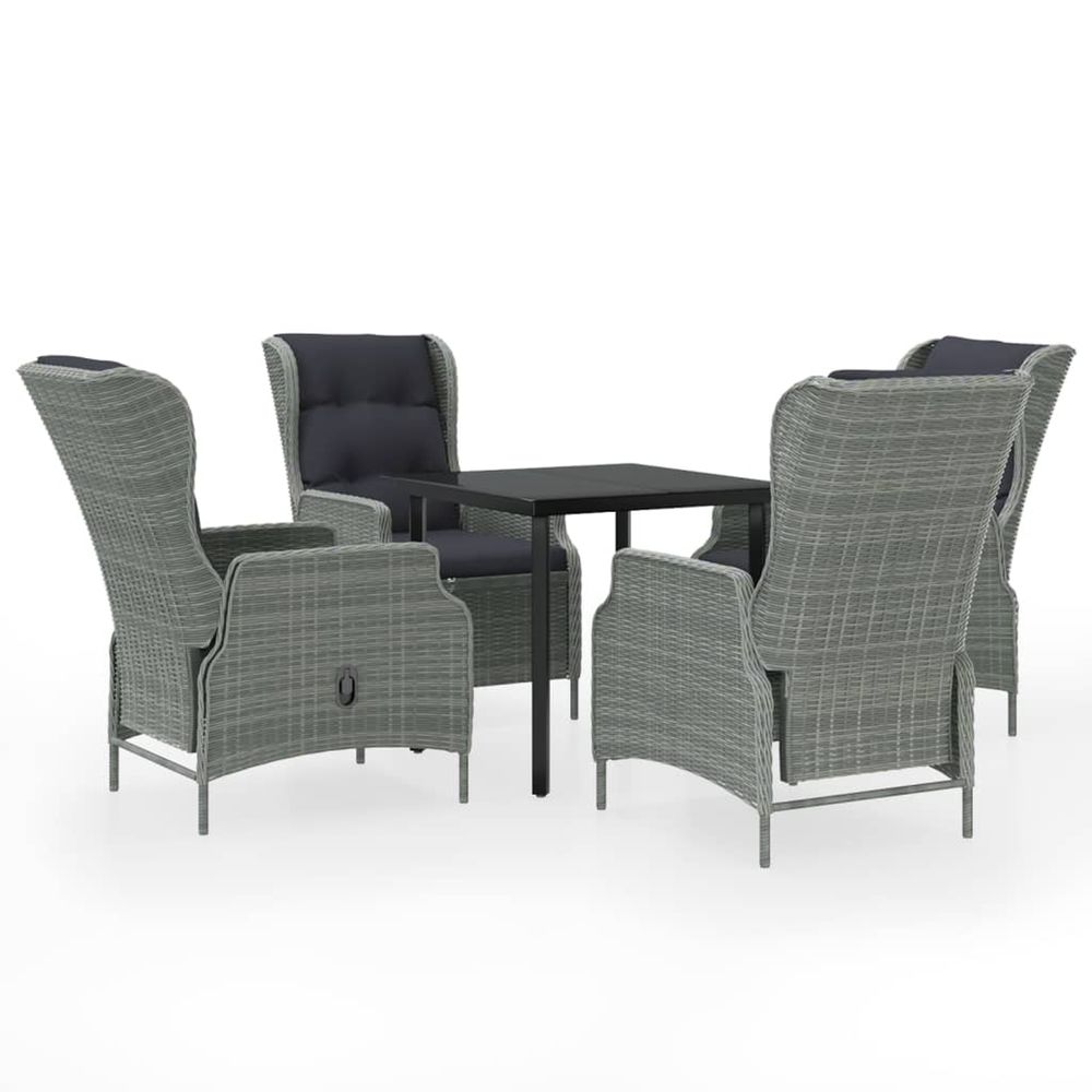 Ensemble à manger de jardin 5 pcs gris clair
