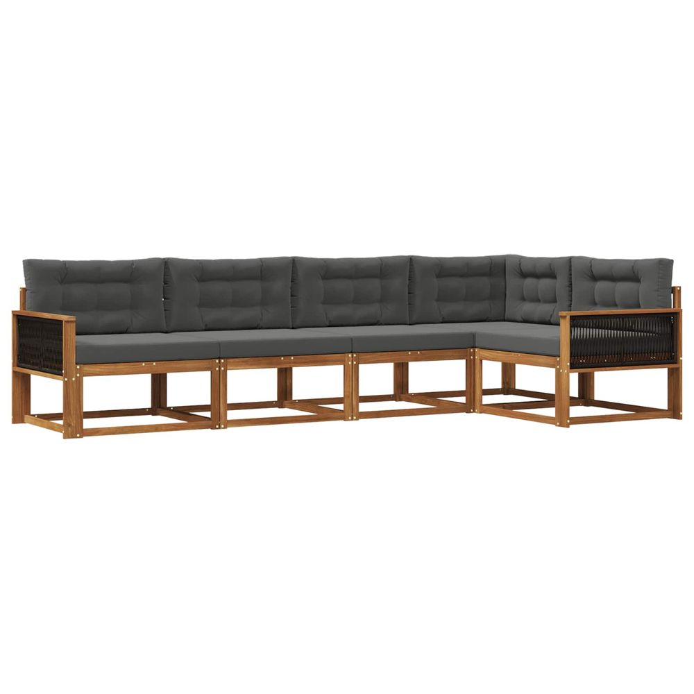 Ensemble de canapés d'extérieur 5 pc naturel et anthracite