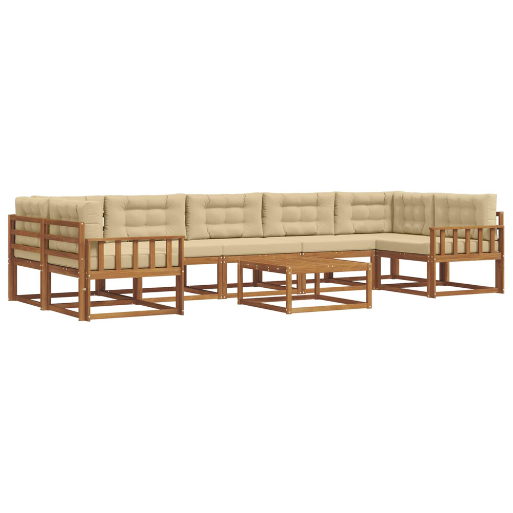 Ensemble de canapés d'extérieur 8 pcs naturel et beige