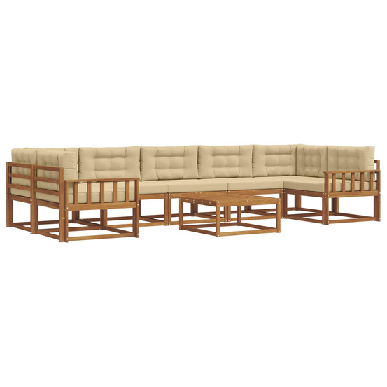 Ensemble de canapés d'extérieur 8 pcs naturel et beige