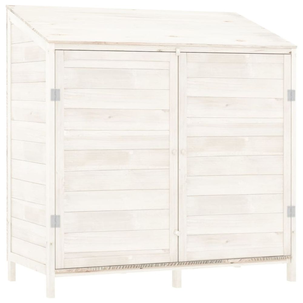 Remise de jardin blanc 102x52x112 cm bois de sapin solide