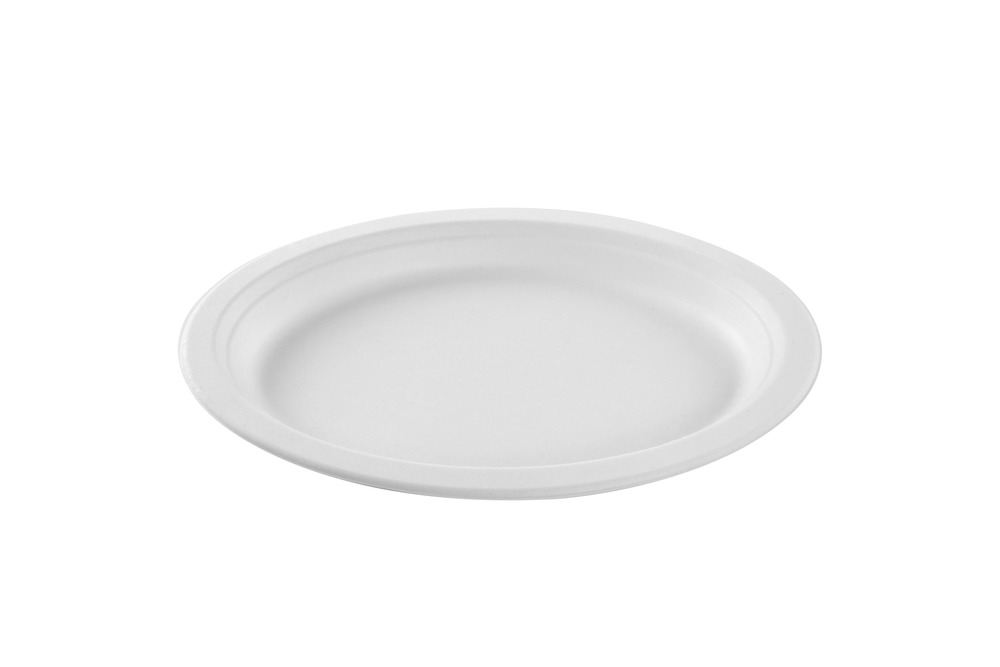 Assiette ovale blanche en canne à sucre sans pfas 26 x 20 cm - 800 unités - betik