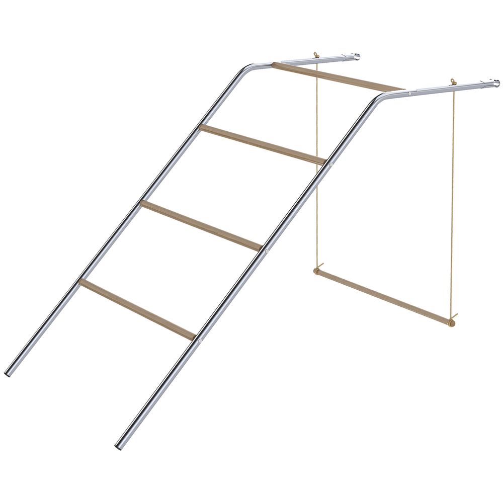 Perchoir pour poules acier bois de pin 150 x 82 x 110 cm argent enclos 5 niveaux balançoire