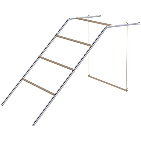 Perchoir pour poules acier bois de pin 150 x 82 x 110 cm argent enclos 5 niveaux balançoire