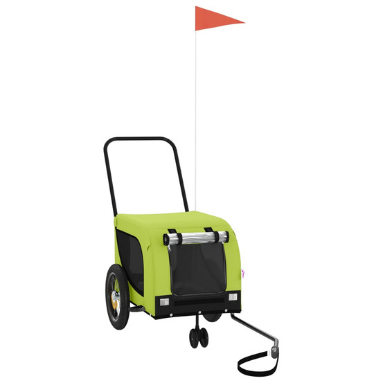 Remorque de vélo pour animaux de compagnie vert et noir
