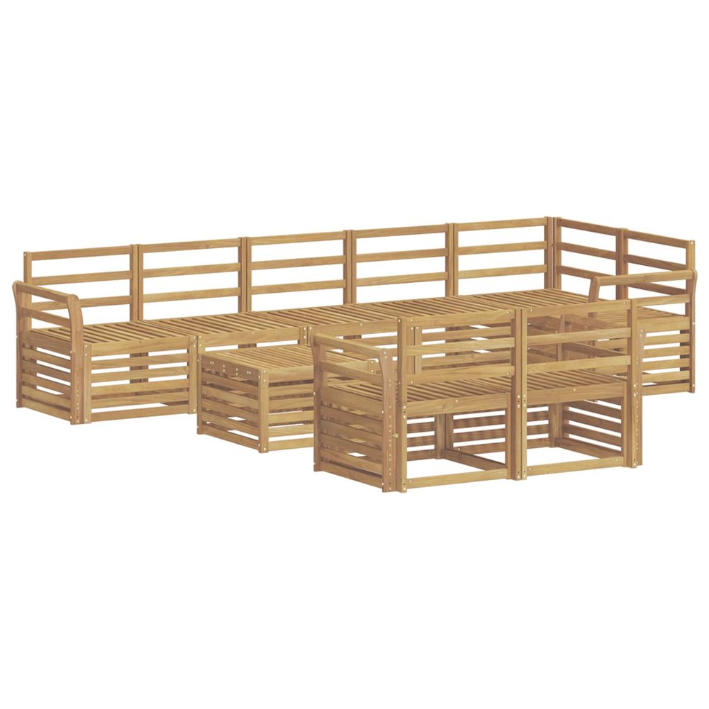 Ensemble de canapés d'extérieur 9 pc blanc bois d'acacia massif