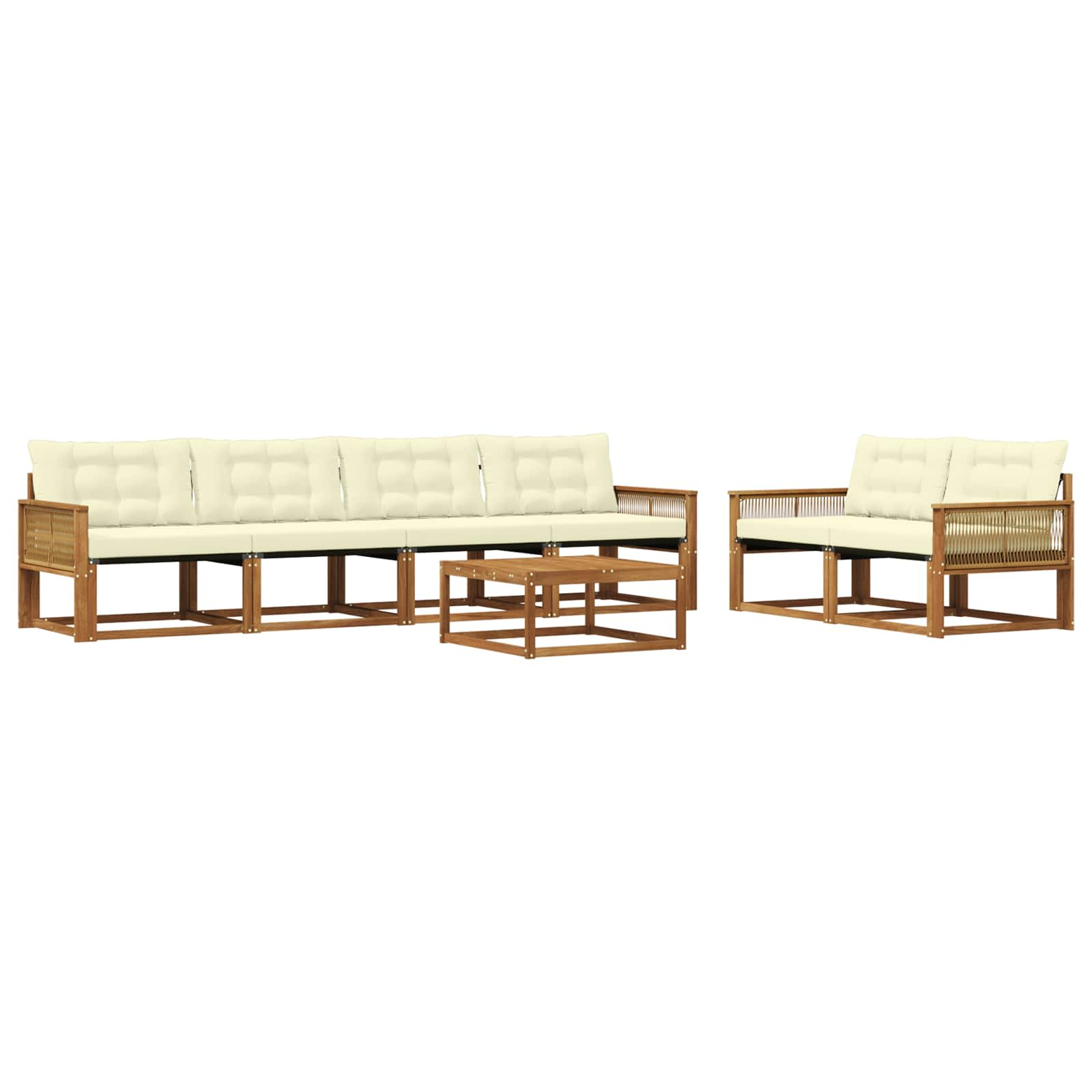 Ensemble de canapés d'extérieur 7 pcs naturel et crème