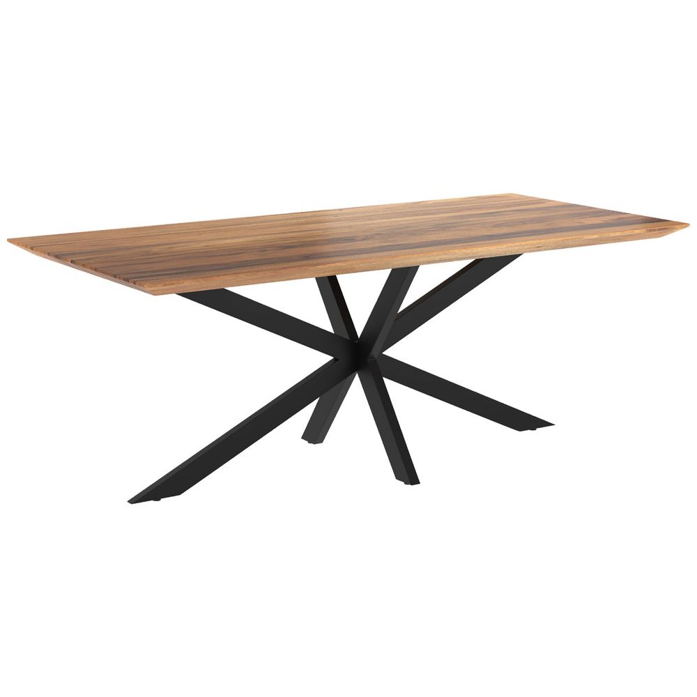Sudirman-table rectangulaire 8 personnes en bois de suar et métal 220 cm