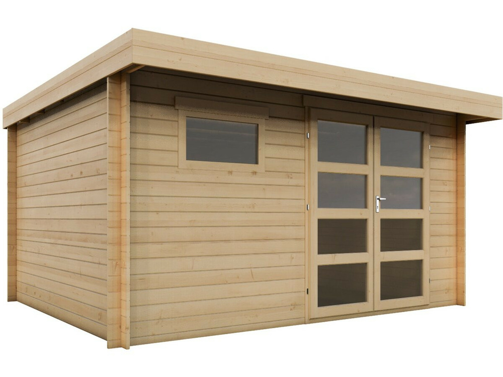 Abri de jardin en bois avec toit plat 