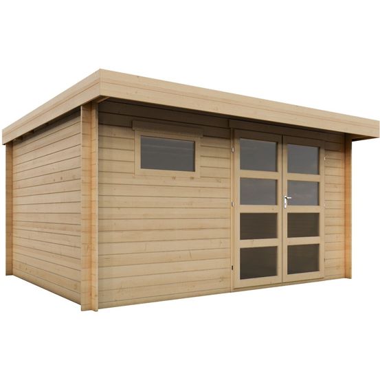 Abri de jardin en bois avec toit plat