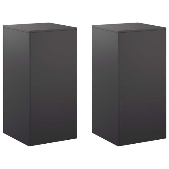 Support de plante 2 pcs noir 40 x 40 x 80 cm acier