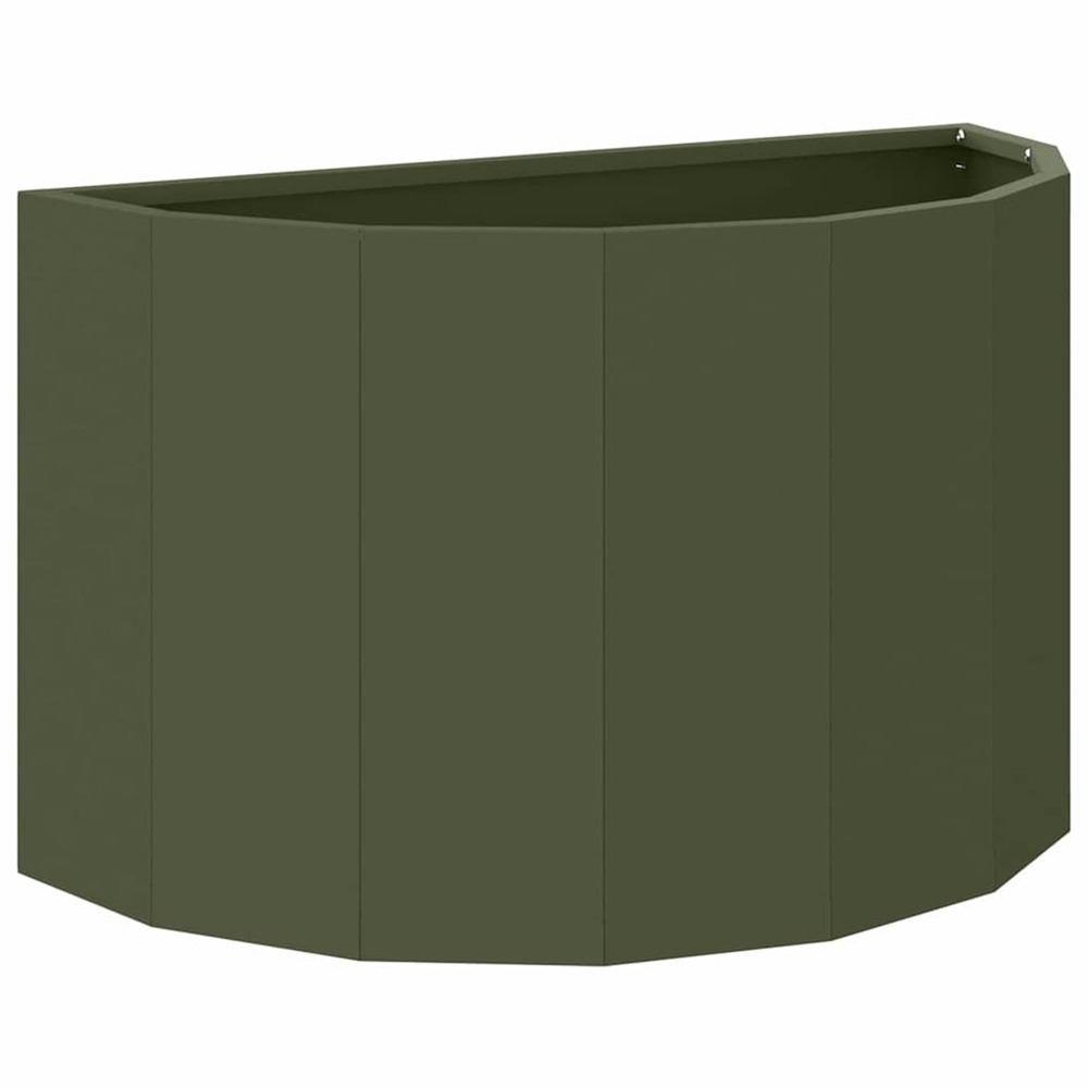 Jardinière d'extérieur vert olive 60 x 30 x 35 cm acier