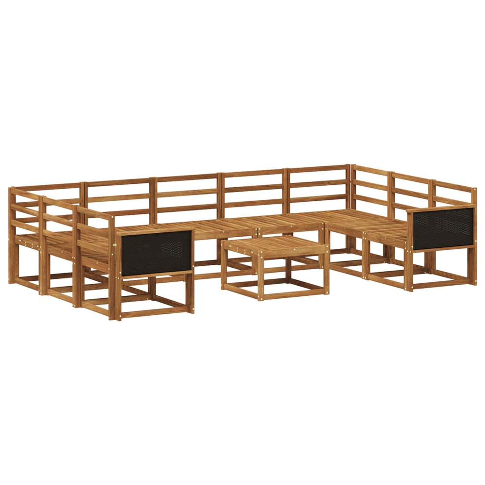 Ensemble de canapés d'extérieur 10 pcs naturel