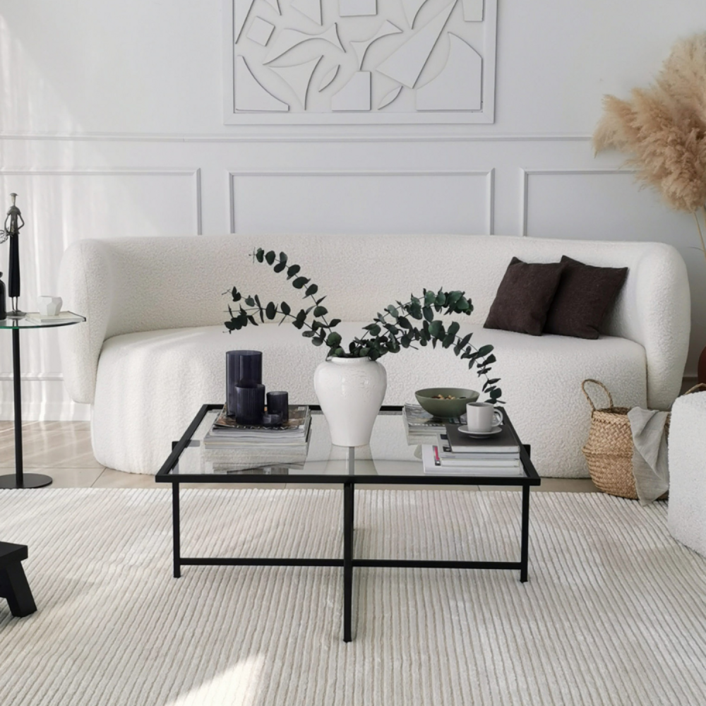 Table basse design noire en verre limp