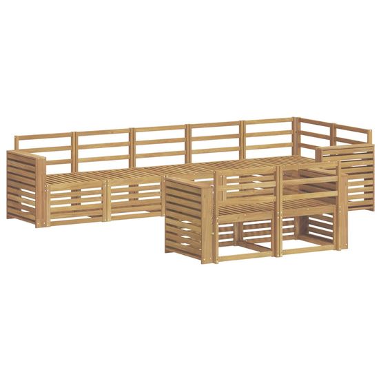 Ensemble de canapés d'extérieur 8 pc blanc bois d'acacia massif