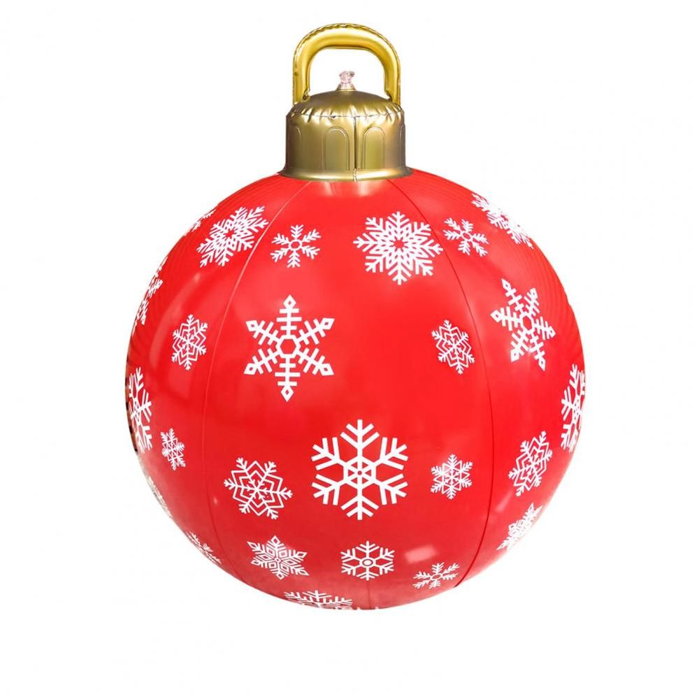 Boule de noël gonflable - 60 cm rouge avec flocons