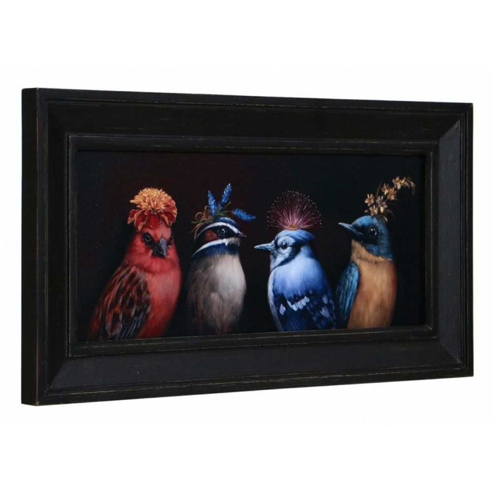 Tableau oiseaux bois noir - interior's
