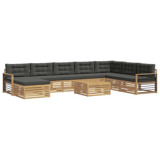 Ensemble de canapés d'extérieur 9 pc blanc et anthracite