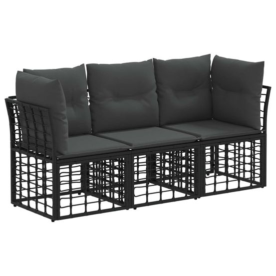 Ensemble de canapés d'extérieur noir polyester