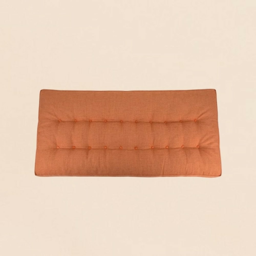 Matelas effet lin déperlant &anti-uv uni terracotta 60x120cm