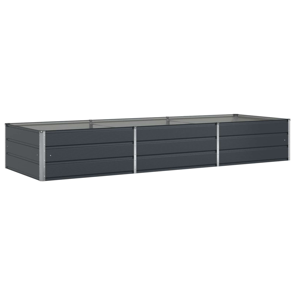 Jardinière d'extérieur anthracite 290 x 100 x 45 cm acier galvanisé