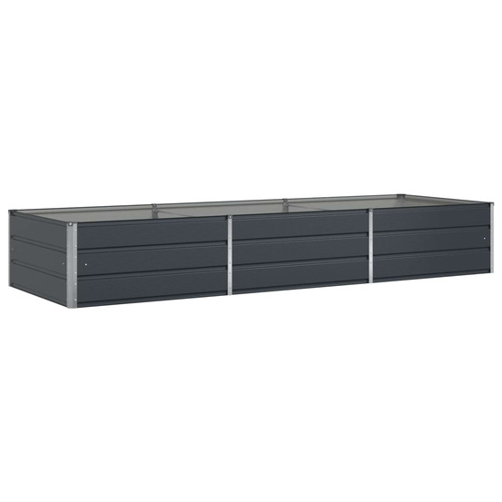 Jardinière d'extérieur anthracite 290 x 100 x 45 cm acier galvanisé