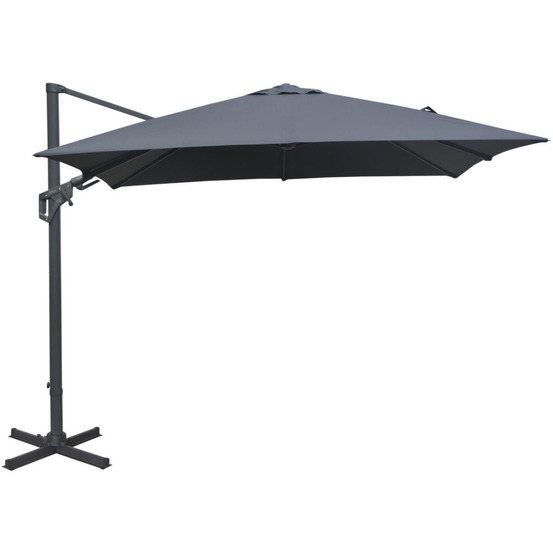 Parasol déporté orientable 360° inclinable gauche droite 3 x 3 m orient gris