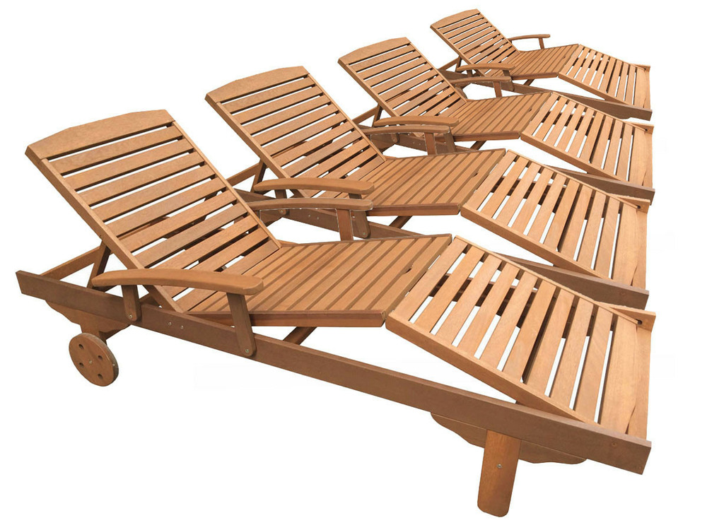 Bain de soleil pliant en bois exotique 