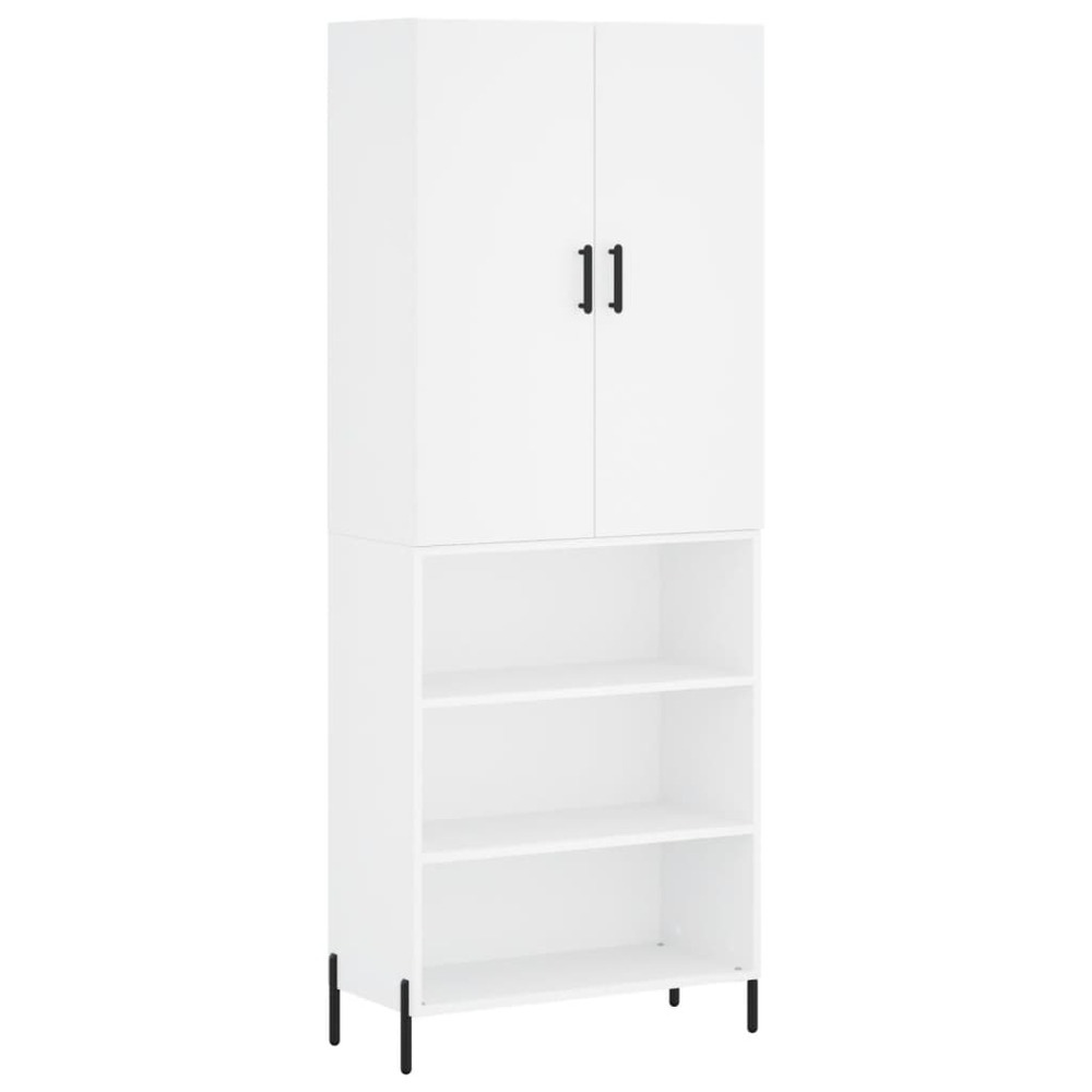 Buffet bahut commode armoire meuble de rangement organisateur cuisine salle de séjour salon haut 69,5 x 34 x 180 cm bois d'in