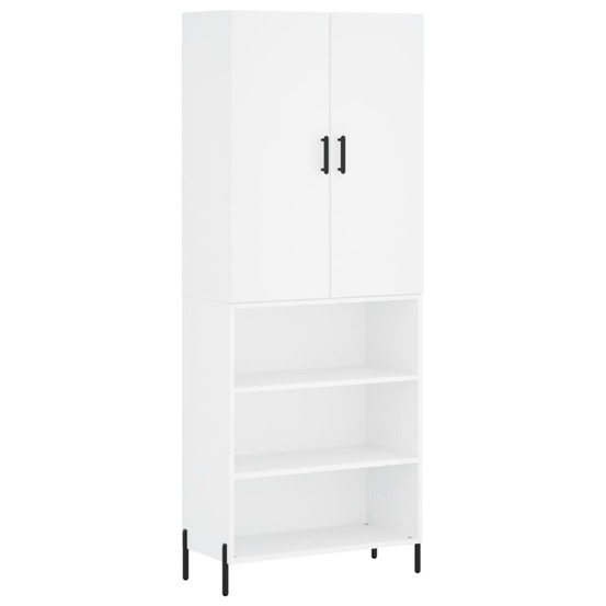 Buffet bahut commode armoire meuble de rangement organisateur cuisine salle de séjour salon haut 69,5 x 34 x 180 cm bois d'in