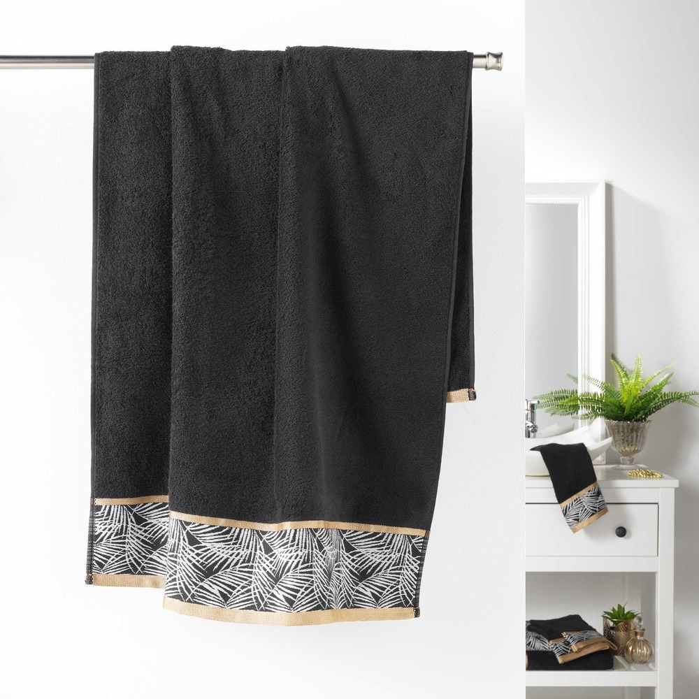 Serviette de toilette 70 x 130 cm orbelles noir