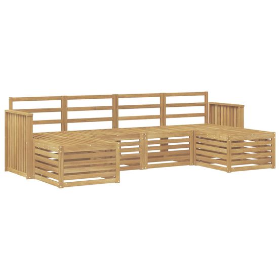 Ensemble de canapés d'extérieur 6 pc blanc bois d'acacia massif