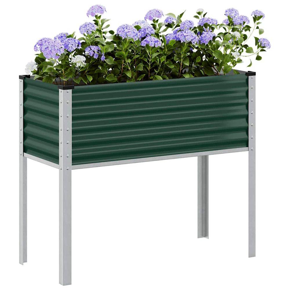Grande jardinière surélevée acier pour potager 100x45x90cm vert