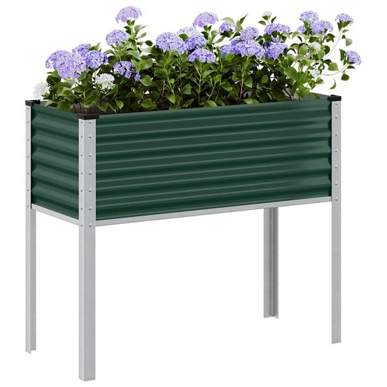 Grande jardinière surélevée acier pour potager 100x45x90cm vert