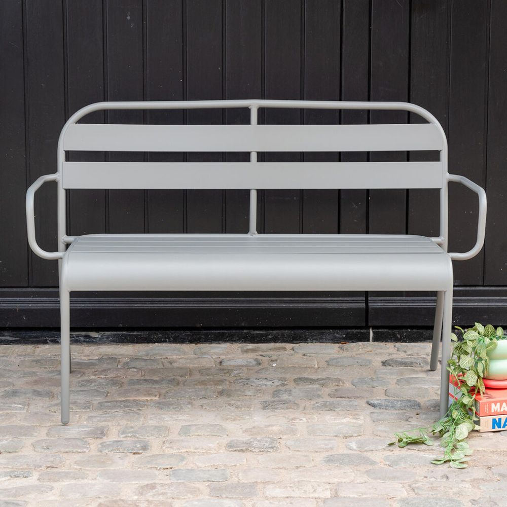 Banc en aluminium 118cm gris galet soha