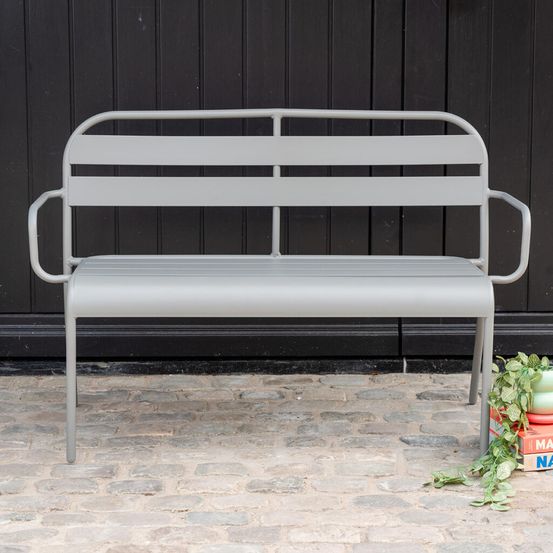 Banc en aluminium 118cm gris galet soha