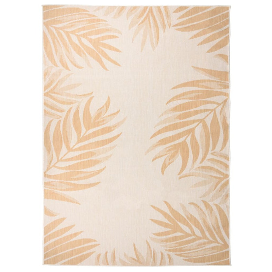 Tapis à tissage plat d'extérieur 200x280 cm motif de feuille